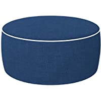 Los mejores  - Aktive 79041 - Puff hinchable Ottoman- poliéster hilado- repele el agua- 53 x 23 cm- colonial clásico azul
